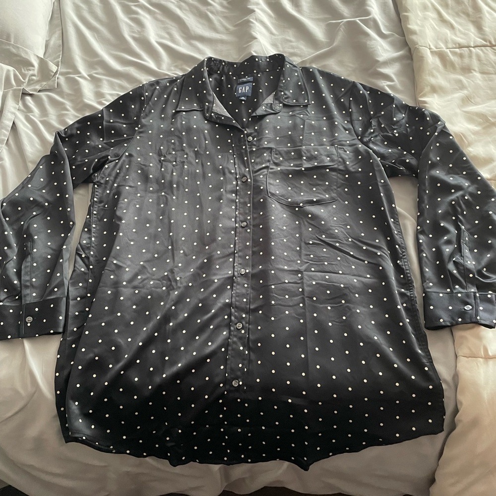 GAP, Satin Boyfriend Shirt.